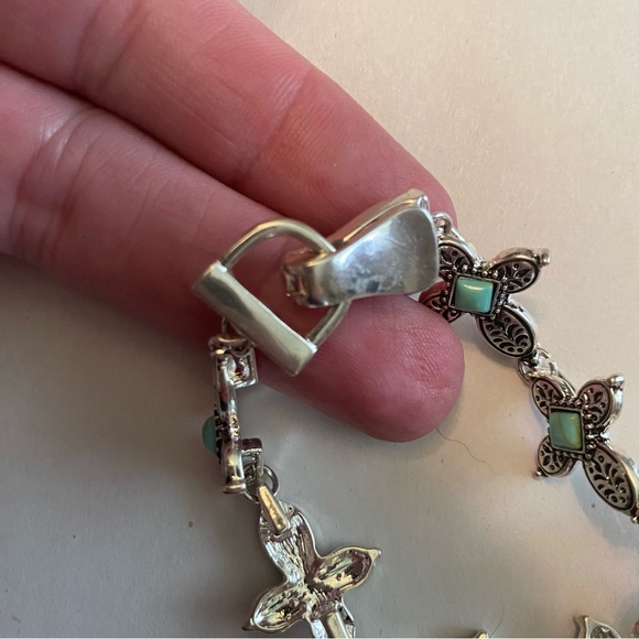 Silver Bracelet Crosses With Turquoise Stones - Picture 3 of 11
